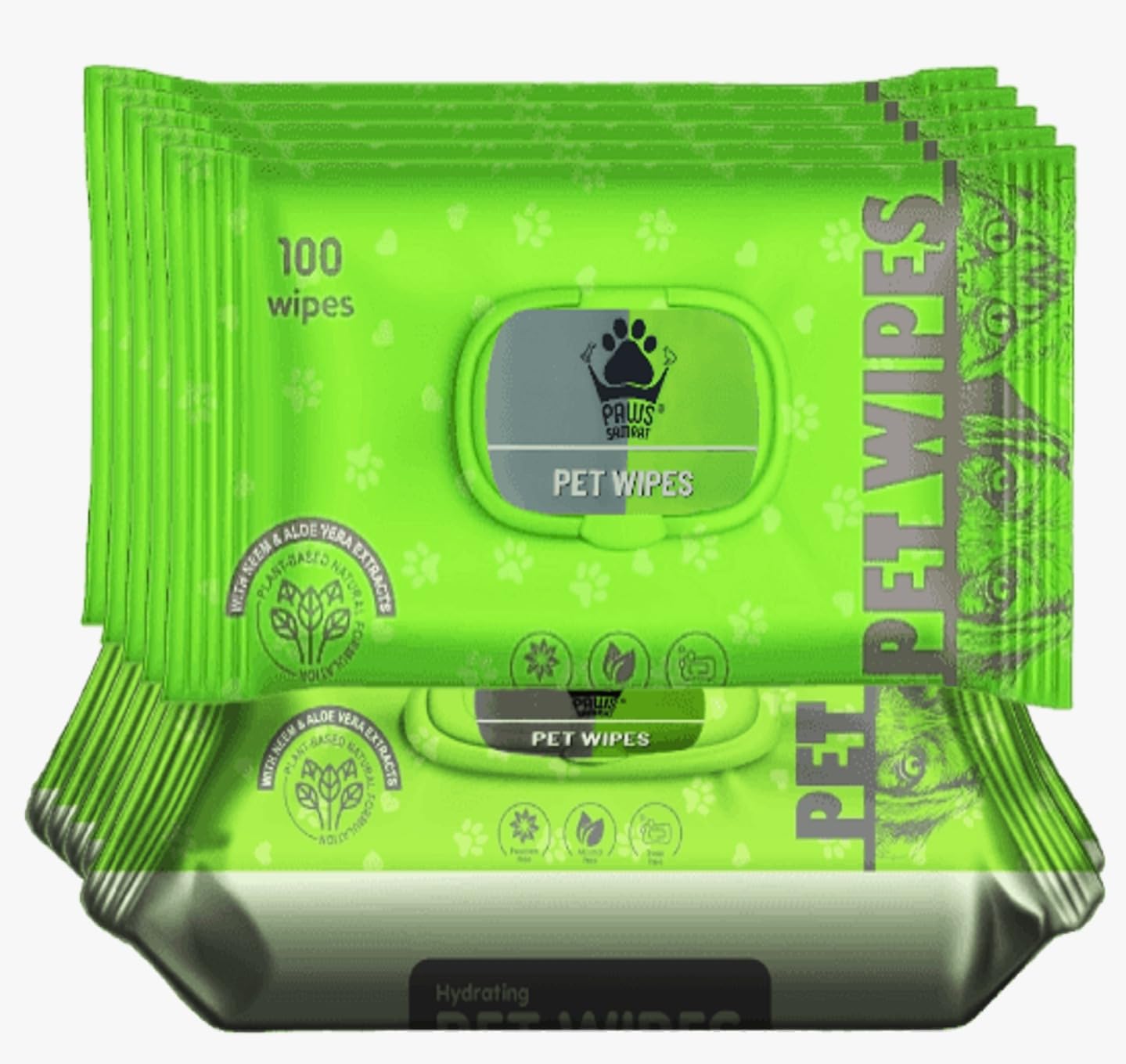 PAWS SAMRAT 1000 Wipes Premium Anti Bacterial Neem Aloe Vera Pet Wipes II Pack of 10 (100 Wipes x 10 Packs) (B0CS3VFS7N) Amazon Price History, Amazon Price Tracker