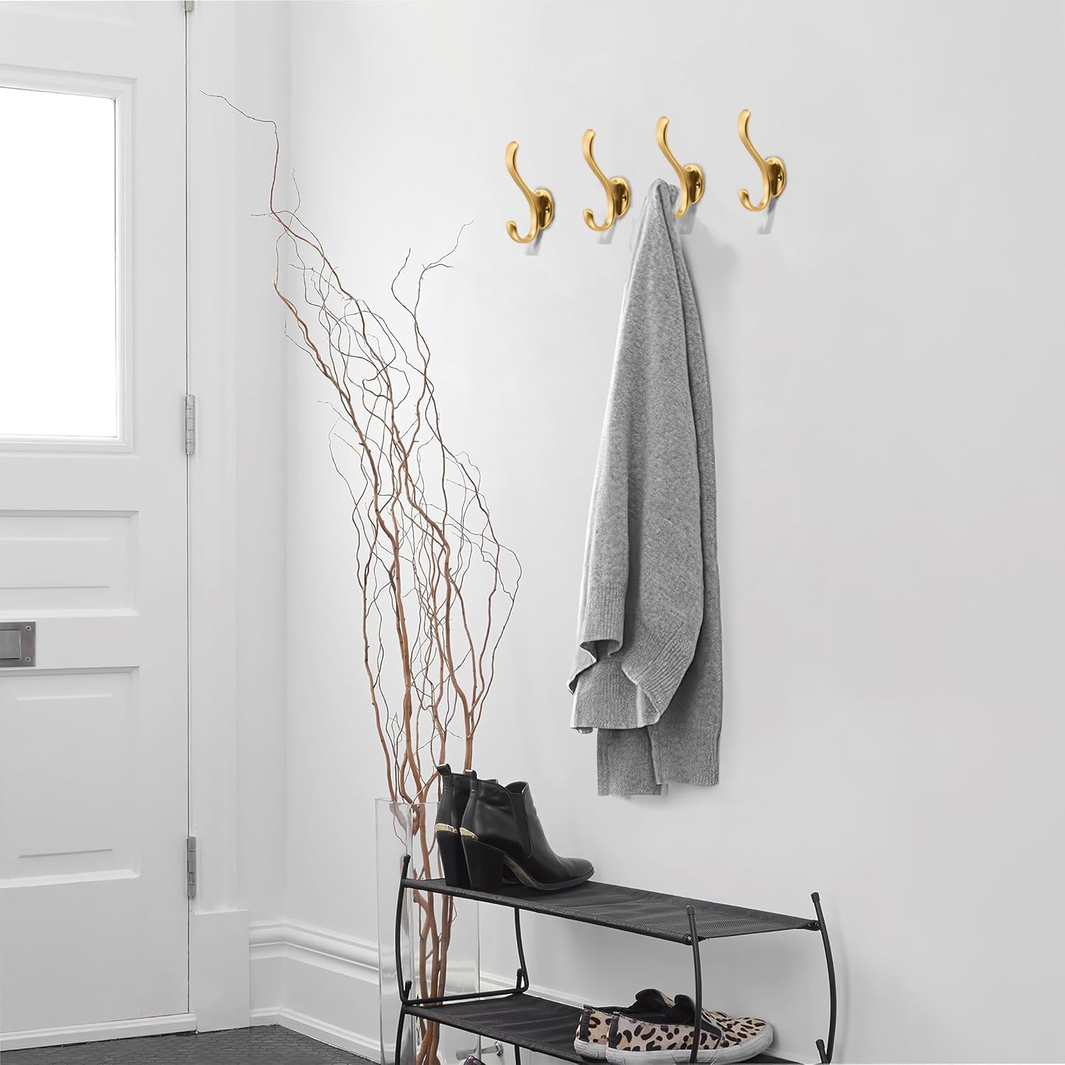 KHTUMEWARE-WZX Brushed Gold Coat/Robe Hooks 2-Pack in Brushed Gold — KHTUMEWARE