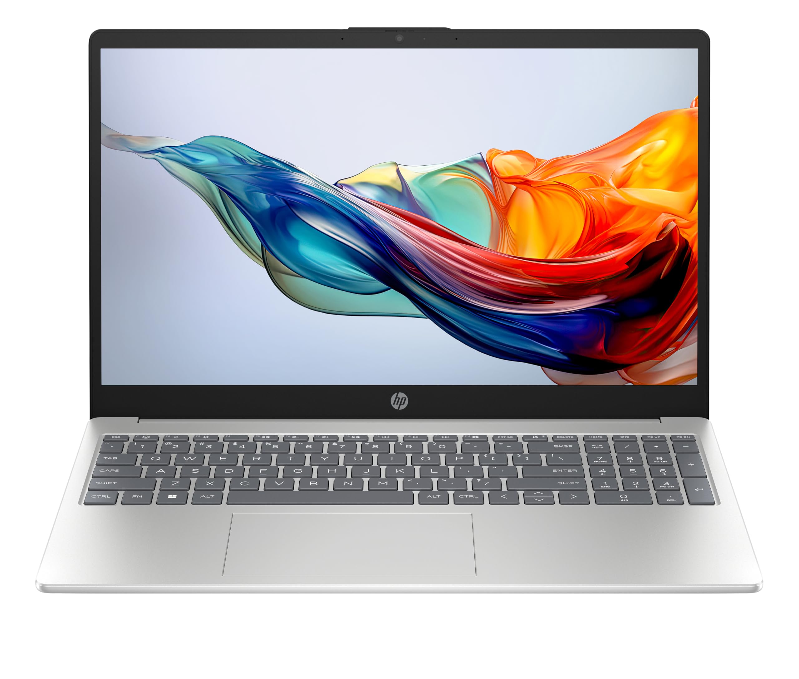 HP 15-fc0241ns - Laptop 15,6" FHD (AMD Ryzen 5-7520U, 16 GB RAM, 1 TB SSD, AMD Radeon Graphics, Windows 11) Srebrny i Niebieski - klawiatura QWERTY Polski