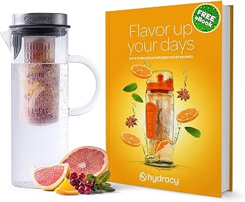 Hydracy Cold Brew Coffee Pitcher,Borosilicate Glass Iced Tea Maker 52oz