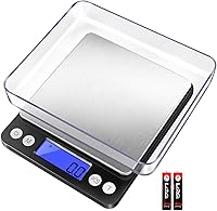 Vista 10 de Fuzion Báscula digital de cocina, báscula de precisión de 105.82 oz/0.00 oz con 2 bandejas, pequeña báscula digital de gramos y onzas, escala