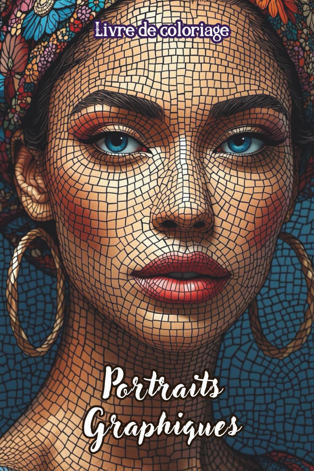 Livre de coloriage Portraits Graphiques: 50 designs artistiques | Art graphique, mosaïque et pixel | Visages stylisés en lignes fines et textures ... détente et la créativité (Sirius Grafik'art)