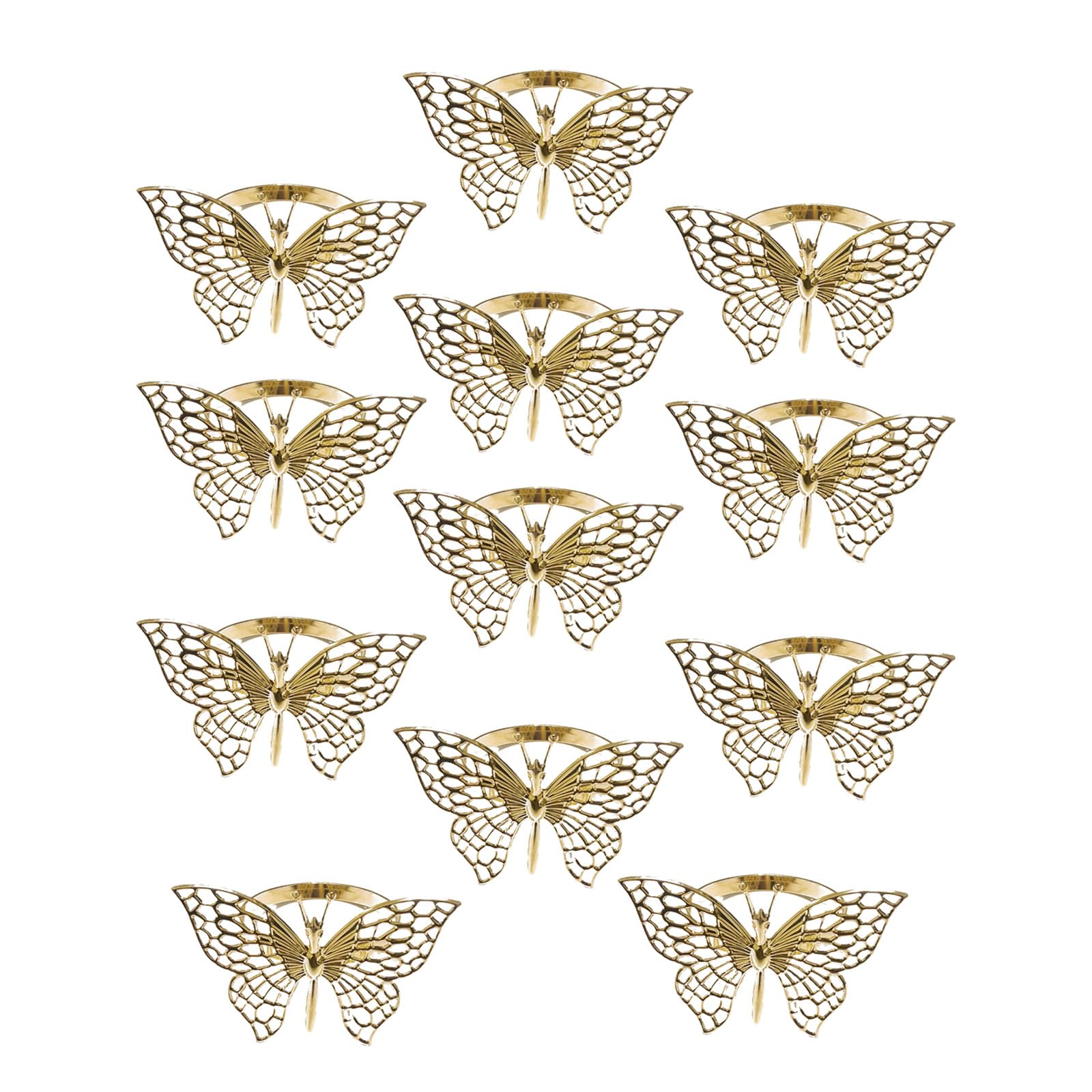 Of 12 Beautiful Butterfly Napkin Rings for Upscales Dining and Event Decorations Iron Decors Elegant Table Decors