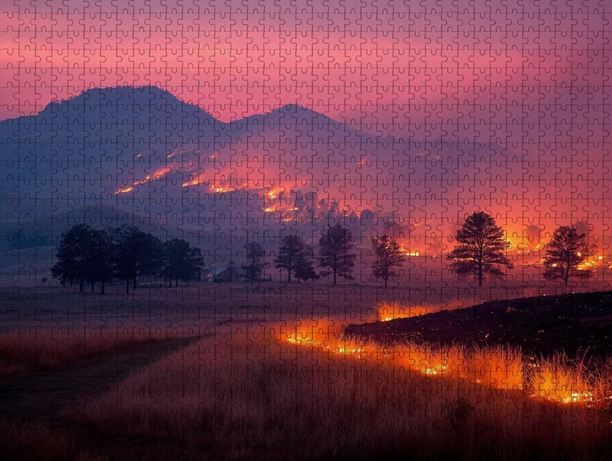 Livre Puzzle 6000 pièces Adultes, Puzzle Bois 179x105cm, Adultes Jeu éducatif Défi énigme avec Une Boîte d'emballage Exquise, Jeu Relaxant Détente Collection, été Decoration Chambre, (Flamme) 1-4950