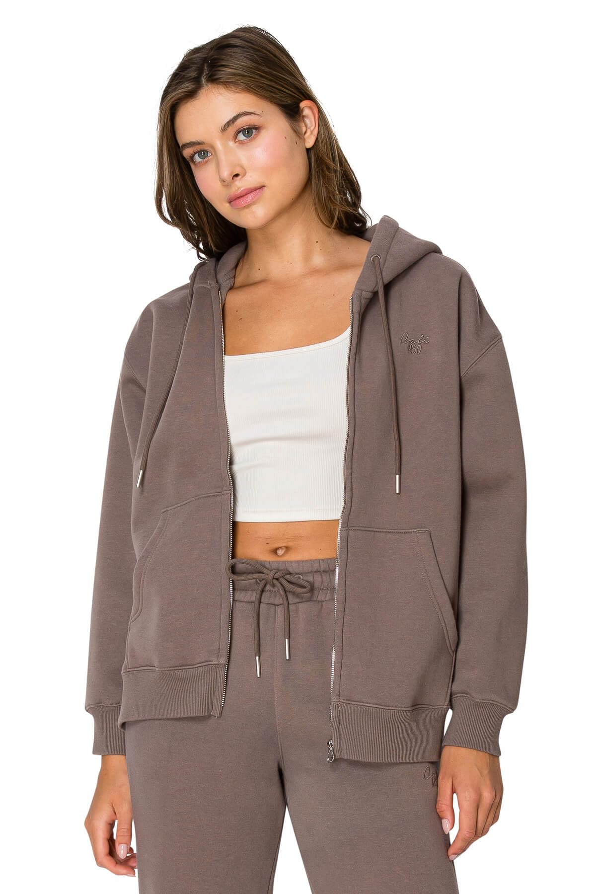 Women's Premium Cloud Fleece Zip-up Hoodie - Long Sleeve Full Zip Hooded Jacket Casual Soft Cozy Top