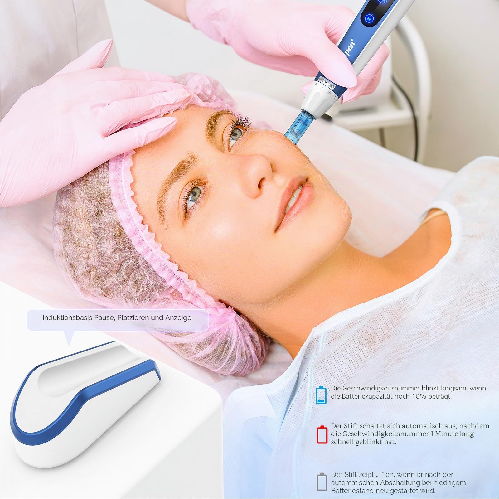 Dr. pen A11 Professioneller Microneedling Pen – Kabellos mit Touchscreen & Pause-Funktion, 0–2,5 mm verstellbar, 3-Fach-Patronenverschluss, Original Dr.pen