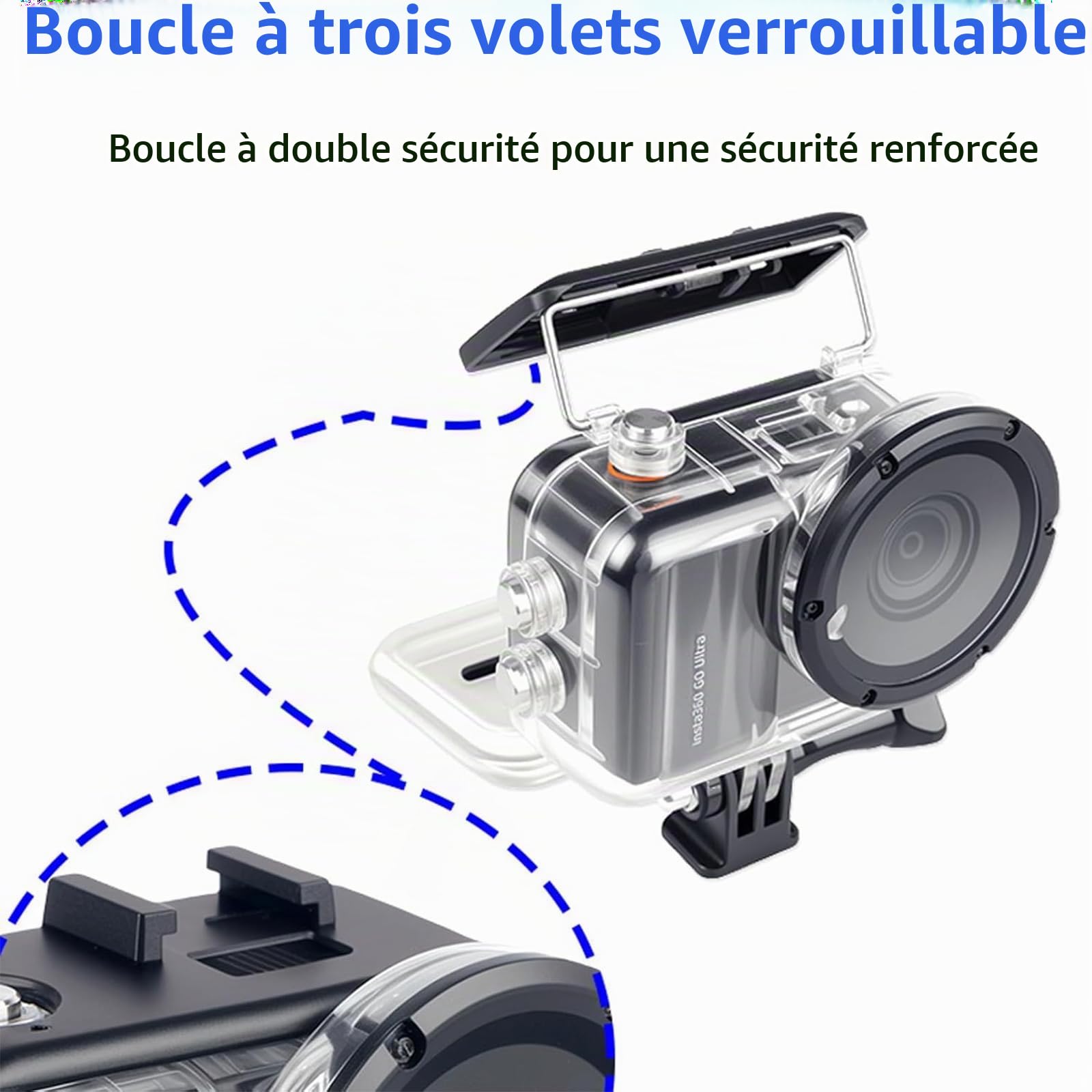Boîtier de plongée pour Insta360 GO Ultra Boîtier étanche 50M Boîtier sous-Marin Boîtier de Protection Coque de Protection Dive Case Accessoires pour Insta360 GO Ultra Action Pod