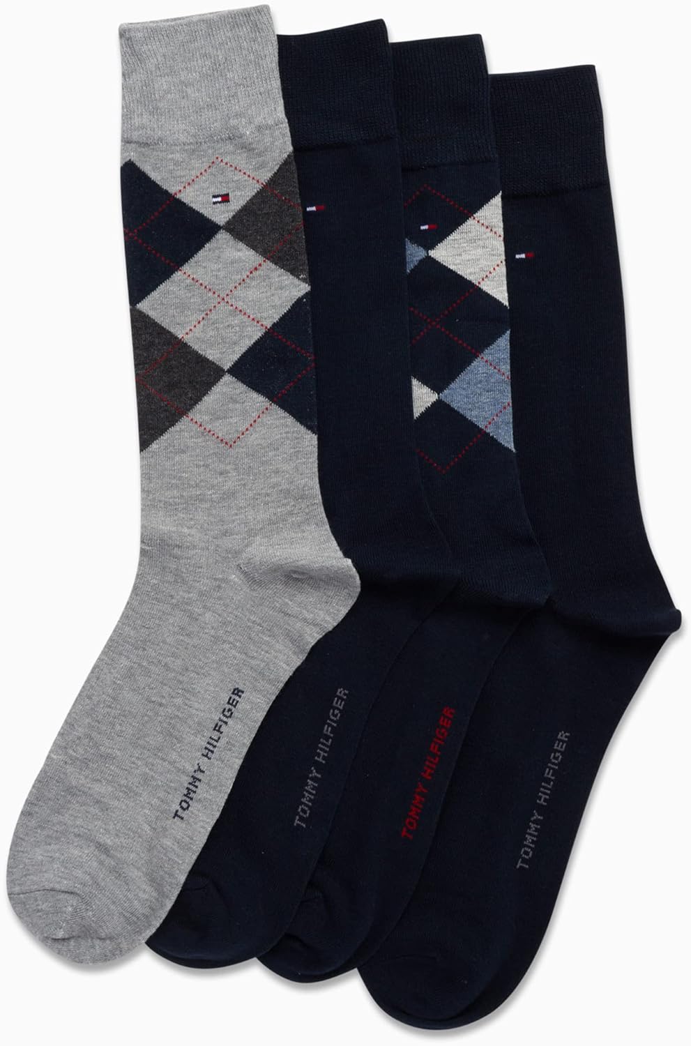 Tommy Hilfiger Mens Dress Socks - 4 Pack Lightweight Cotton Blend Everyday Crew Work Socks for Men for Casual & Formal Wear - Image 4