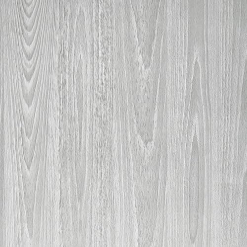 Miniatura 2 de Papel tapiz de madera gris de 17.71 x 236 pulgadas, textura de grano de madera, papel adhesivo para despegar y pegar, papel adhesivo gris claro,