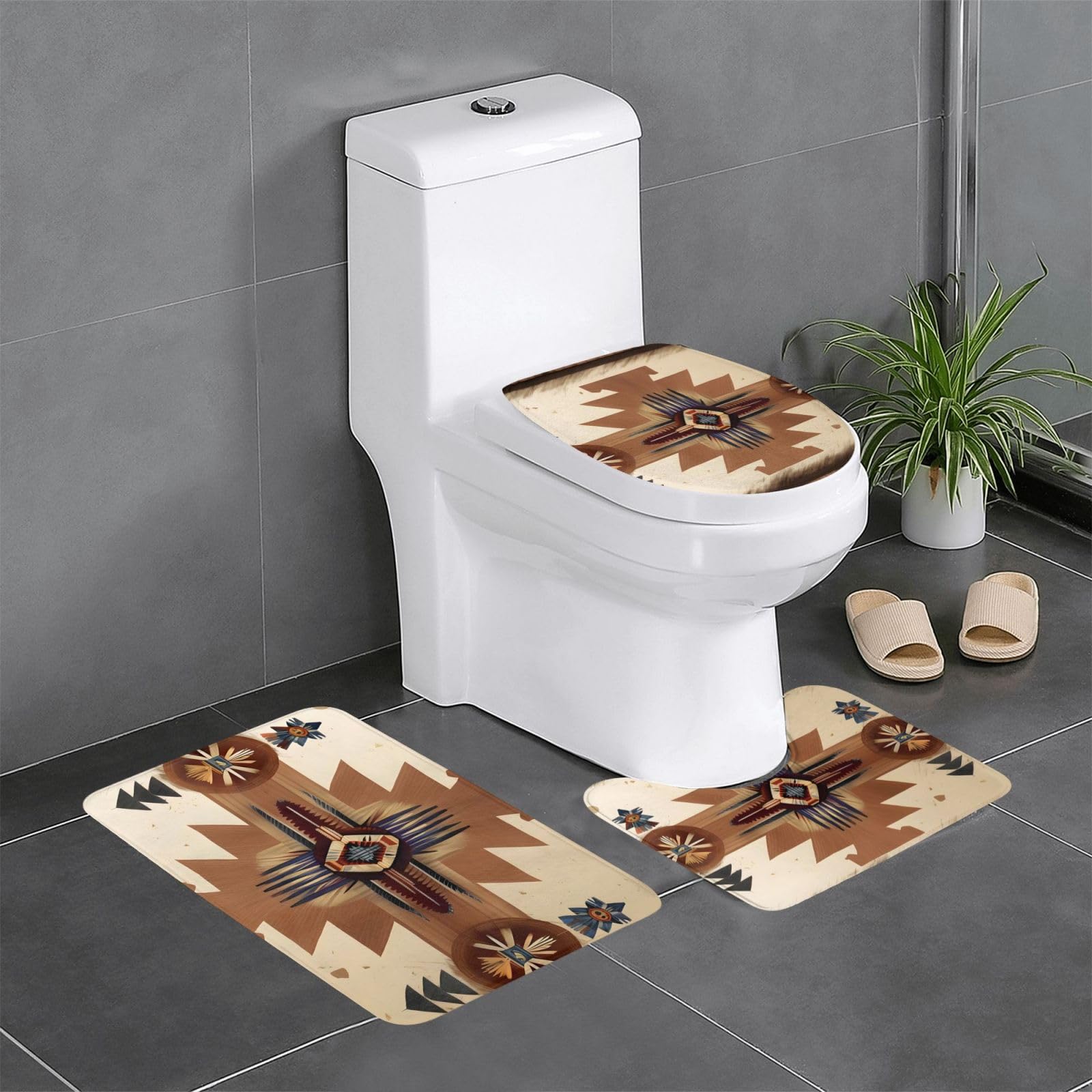 Tapis de salle de bain amérindiens lot de 3 confort et style pour votre coiffeuse