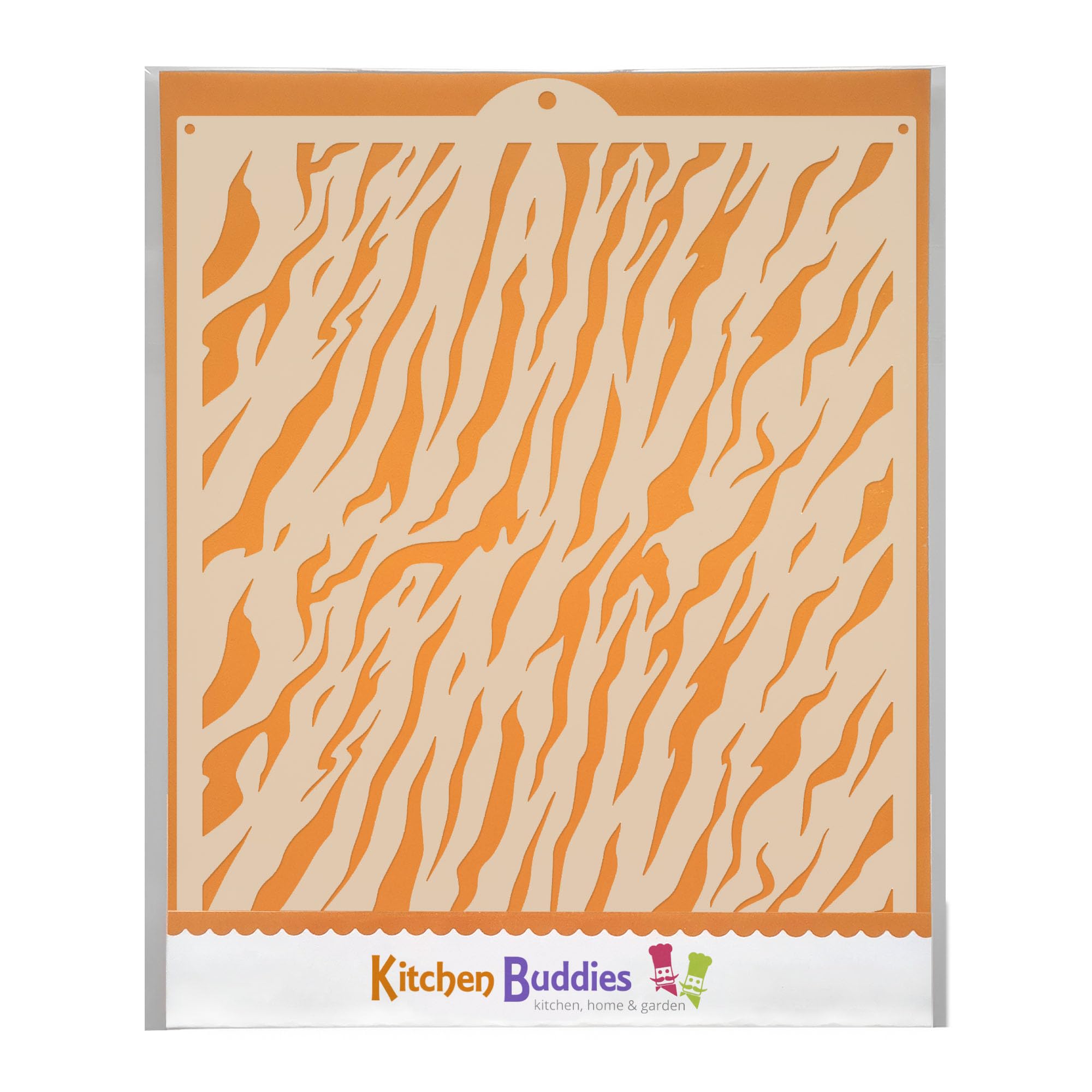 Tiger Print - 25.5 x 20cm Flexible Multi-Use Craft & Cake Stencil - Reusable, Mylar, Food Safe, Made in UK - for Cakes, Crafts, Fabric & Furniture