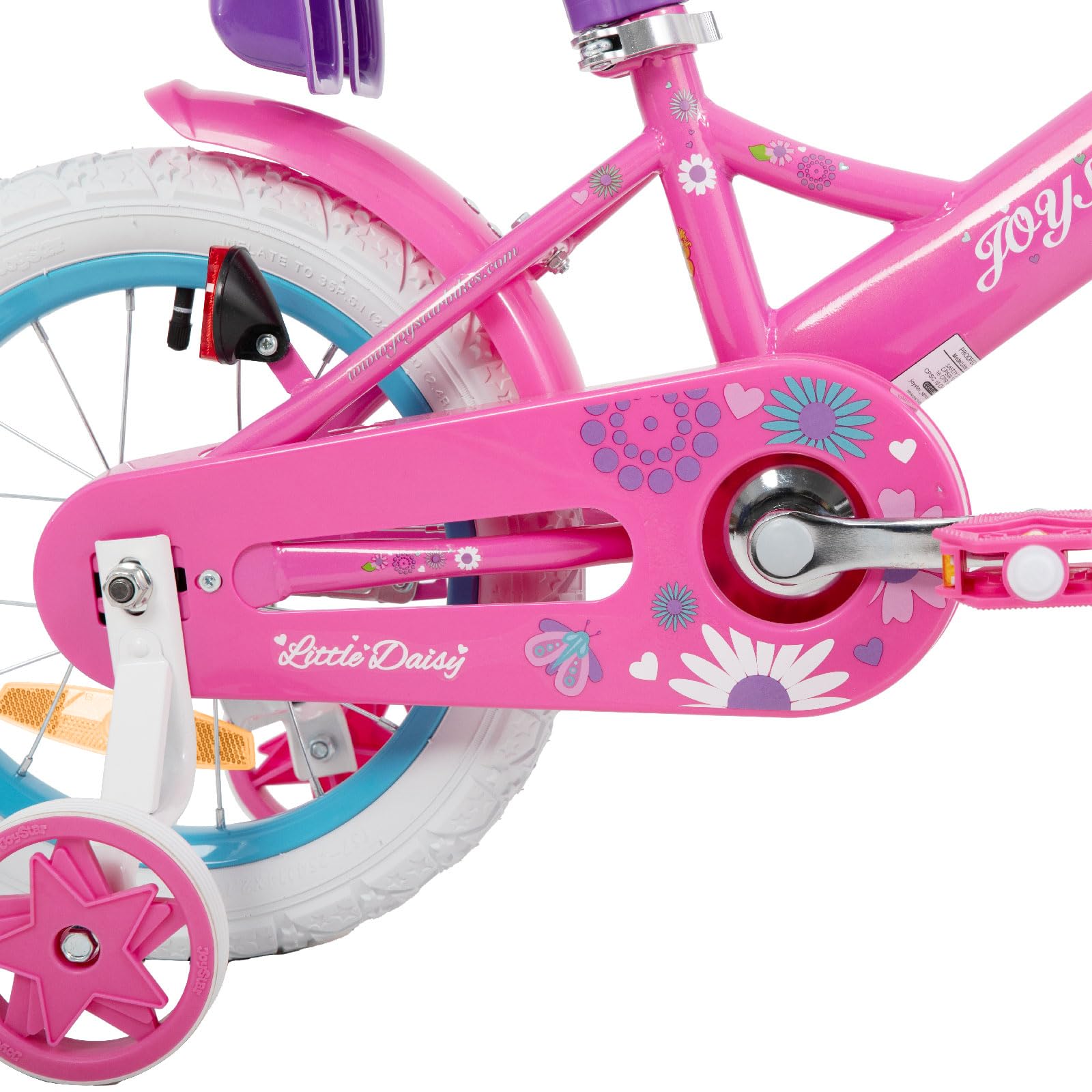 JOYSTAR Bicyclette 12/14/16 pouces pour enfants de 2 à 7 ans avec stabilisateurs, bicyclette pour filles avec panier et serpentins et siège pour poupée