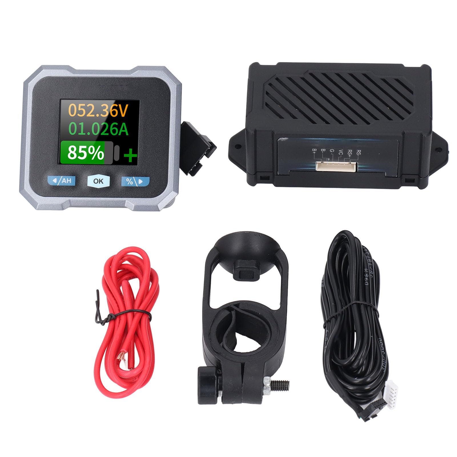 Generic Batteriespannungs-Strommessgerät mit Shunt, Tester mit Hoher und Geringer Kapazität für Wohnmobile und Motorräder – 1,8-Zoll-LCD, Wasserdichte und Zuverlässige Überwachung