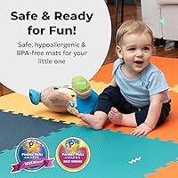 Vista 4 de MioTetto Tapete de juego para bebé, azulejos de espuma suave para el suelo para niños. Azulejos de espuma entrelazados ajustables, se adapta a