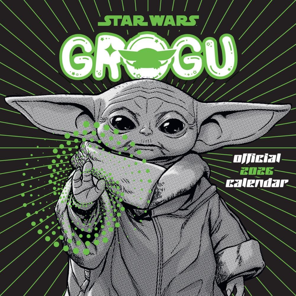 2026 CALENDAR STAR WARS THE MANDALORIAN GROGU MONTH TO VIEW SQUARE WALL CALENDAR OFFICIAL PRODUCT