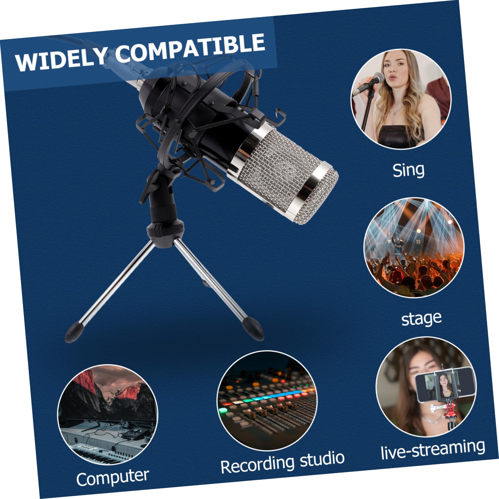 SUPVOX Microfono Condensatore Professionale per Trasmissione in Diretta Microfono Durevole e Versatile per Uso Domestico e Conferenze