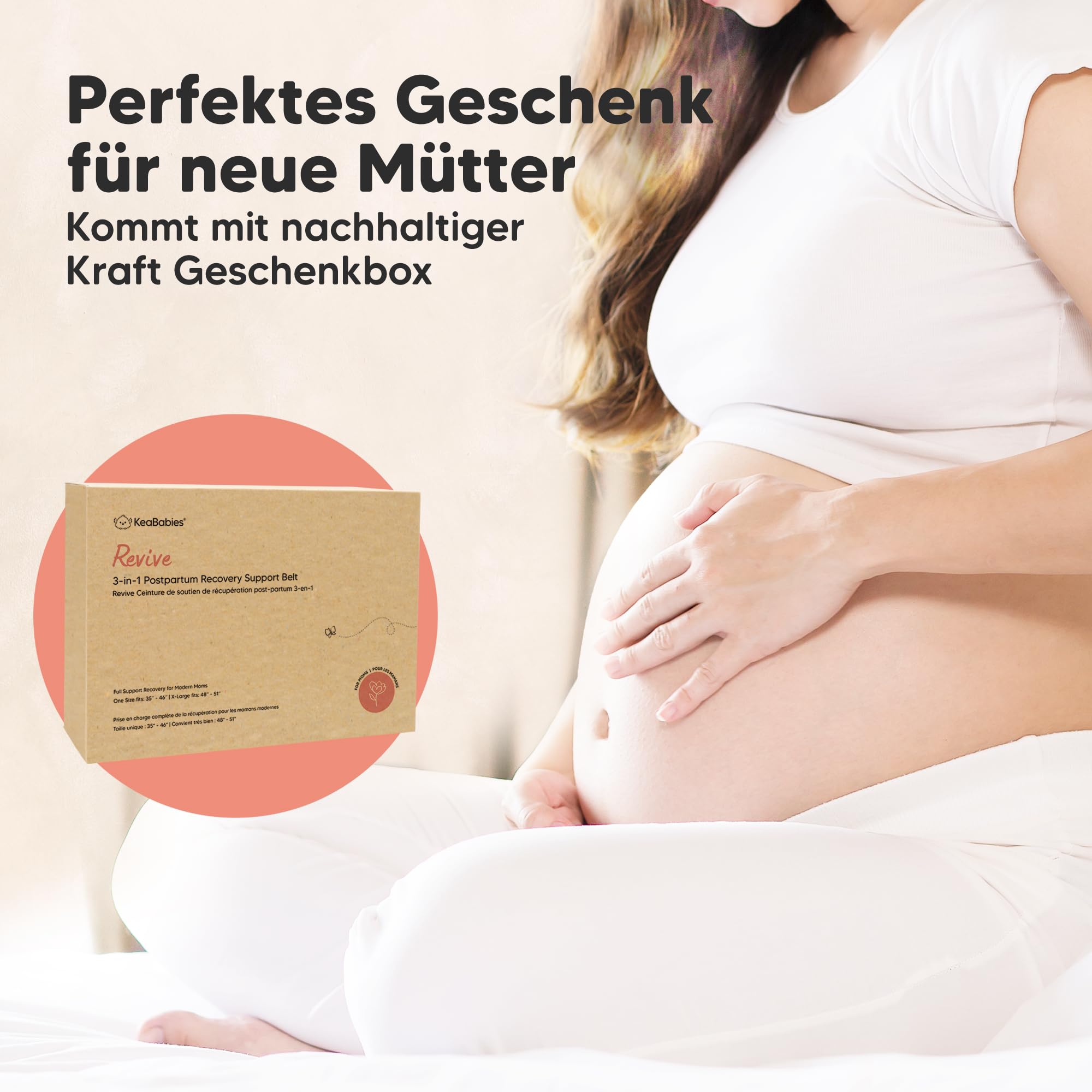 KeaBabies Revive 3 in 1 Postpartum Gürtel für Damen -Bauchgurt nach Geburt Kaiserschnitt,Rückbildungsgürtel nach Geburt,Bauchband nach Geburt,Bauchgurt Schwangerschaft (Midnight Black, M/L)