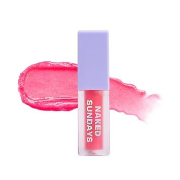 Naked Sundays SPF 50 Glow & Go Lip Oil, Watermelon, 4.5ml | SPF 50 Lip Oil Protection, Broad-spectrum sunscreen, hydrates lips