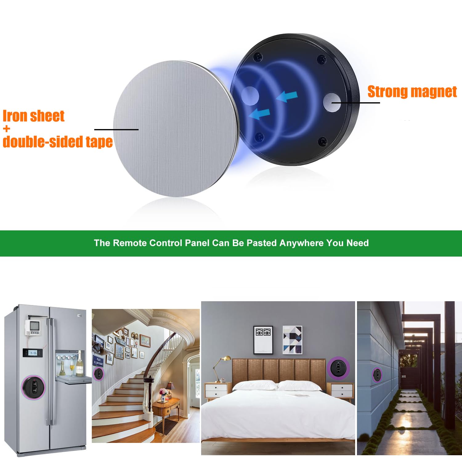 Mini Wireless Light Switch and Receiver kit, No Wiring Mini Remote Switch, No WiFi Needed, Outdoor 328ft Indoor 164ft Remote Control Lighting Fixture for Led Light, Ceiling Lights and Lamps,Motors