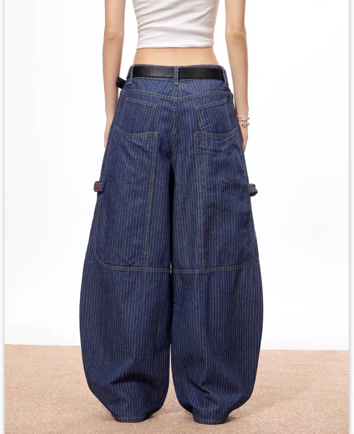 Baggy Jeans for Women Men Wide Leg Barrel Jeans Striped Loose Denim Pants Casual Sweatpants Vintage Clothes - Image 5