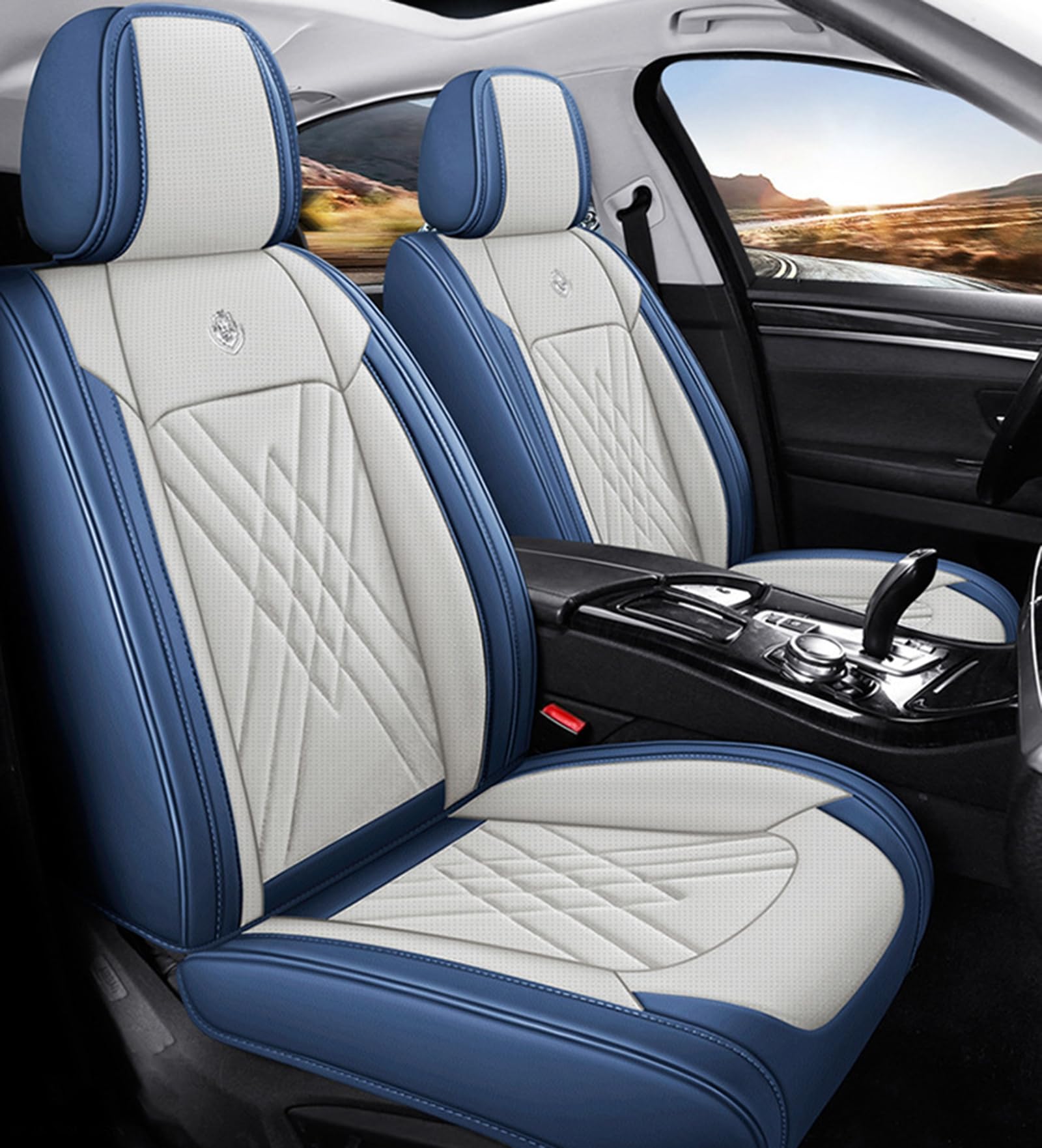 IUYIXWFP Car Seat Covers Full Set,Universal Fit for Most Cars,SUV,Sedans and Pick-up Trucks,Automotive Vehicle Leather Cushion Covers for 5 Passenger Cars,C