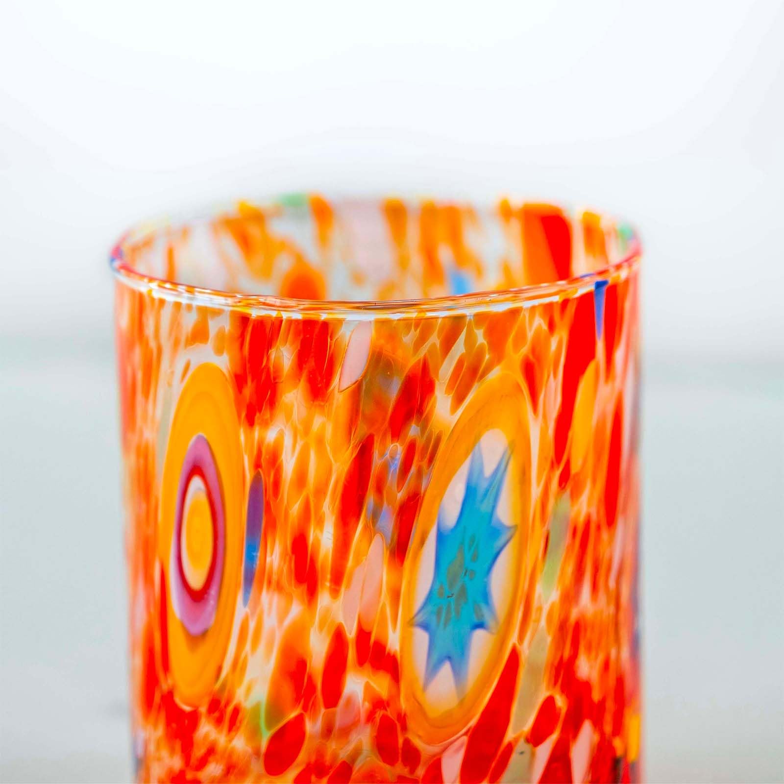 MurArt Vasos de Murano, juego de 6 vasos de 300 ml, colección Tower, de vidrio soplado a mano de elaboración artesanal Made in Italy