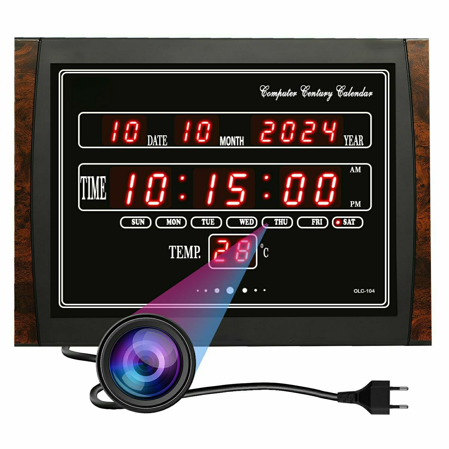 m mhb WiFi Digital Clock Spy Camera No Light When Recording 4k HD Wide Angle Live Streaming Hidden Camera Motion Detection with 32gb inbuilt Memory for Longer Hours Wireless WiFi Security Camera-image-33