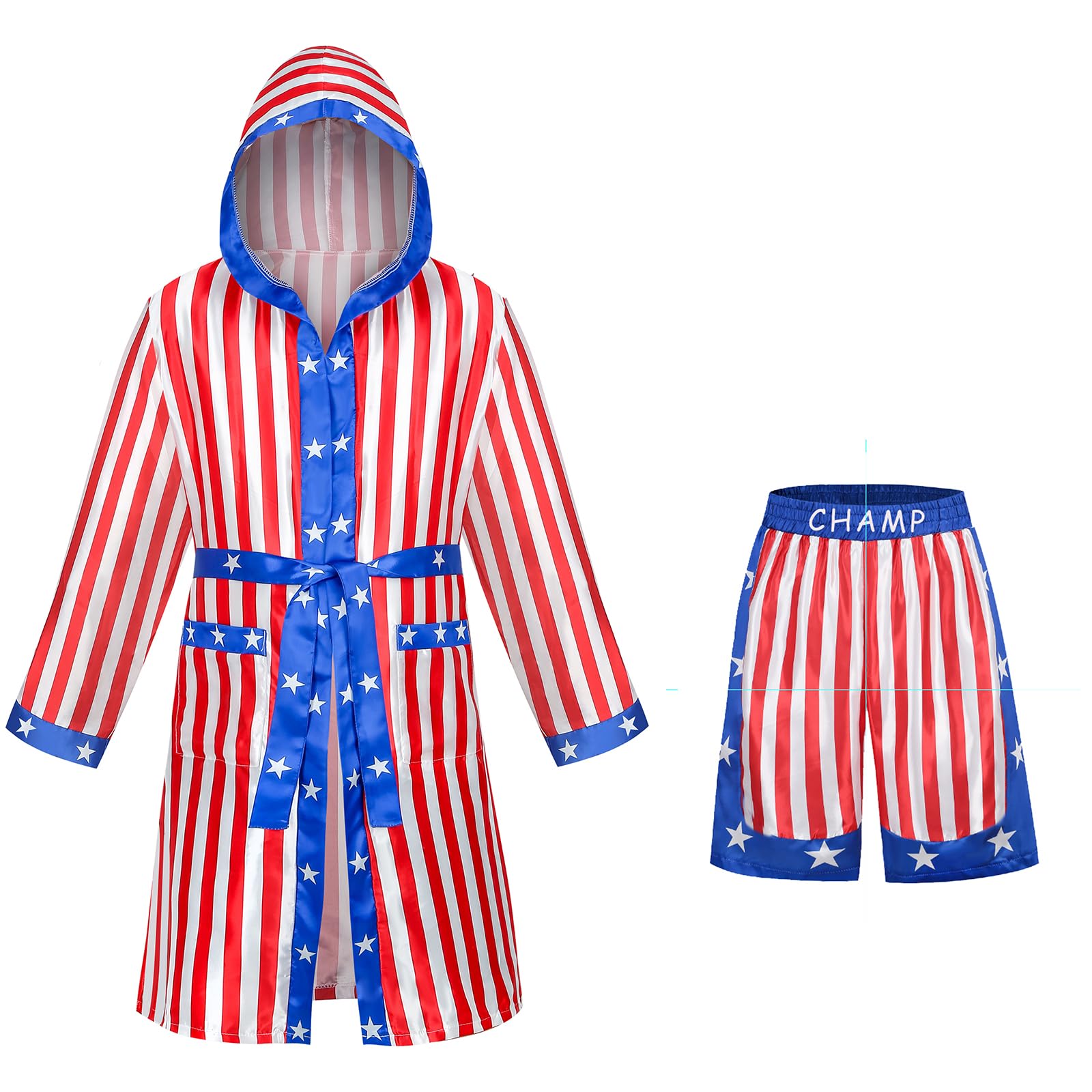 GRAJTCIN Adult Men Boxing Costume Includes Boxer Robe and Shorts