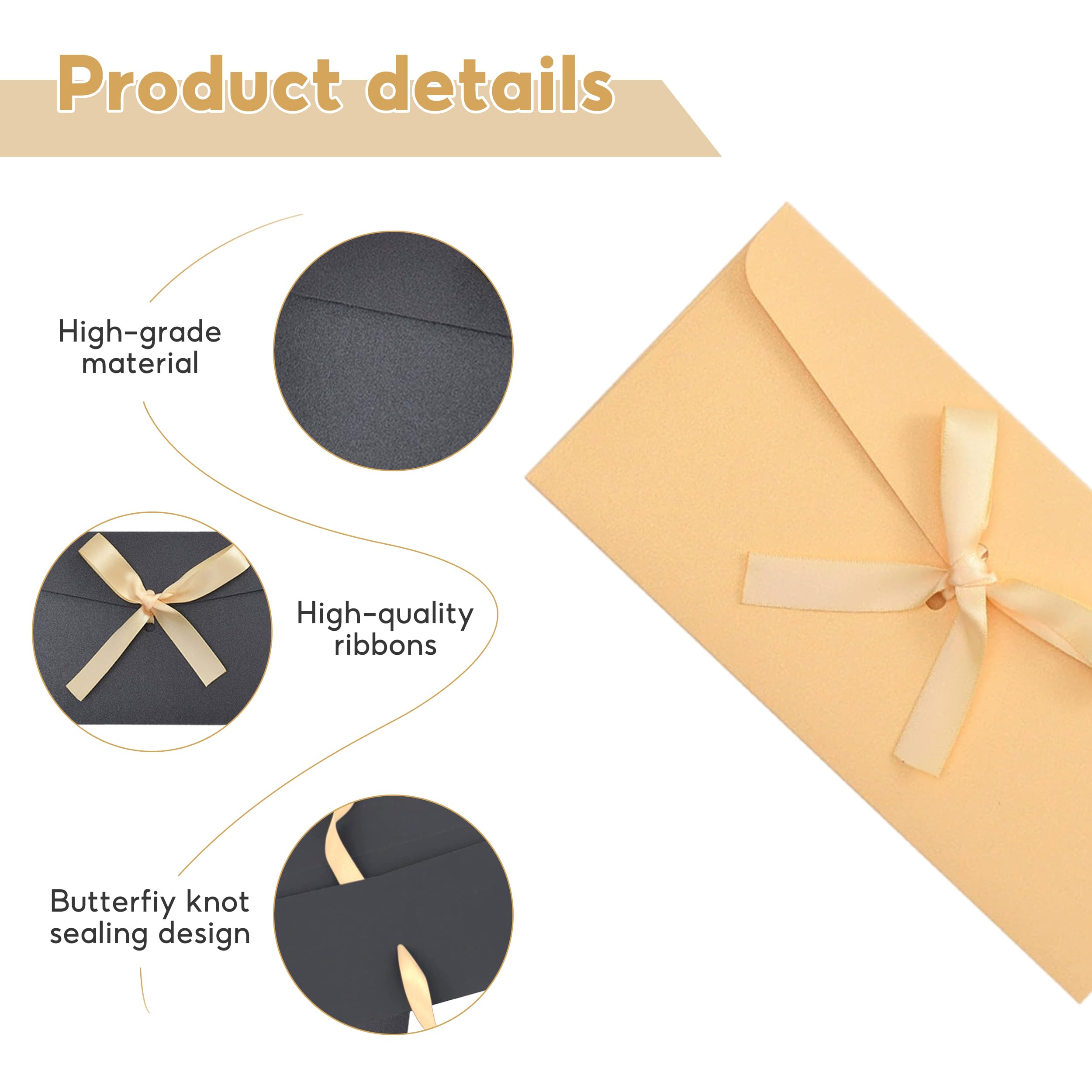 Gift Envelopes, 21 PCS Money Envelopes for Cash Gifts 22x11CM Money Gift Envelope with Ribbons, Moneys Envelope - Image 4