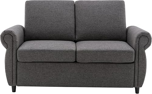 Miniatura 9 de Sofá cama 2 en 1 desplegable y versátil con colchón de espuma viscoelástica de tamaño individual, para sala de estar y espacios pequeños (gris +