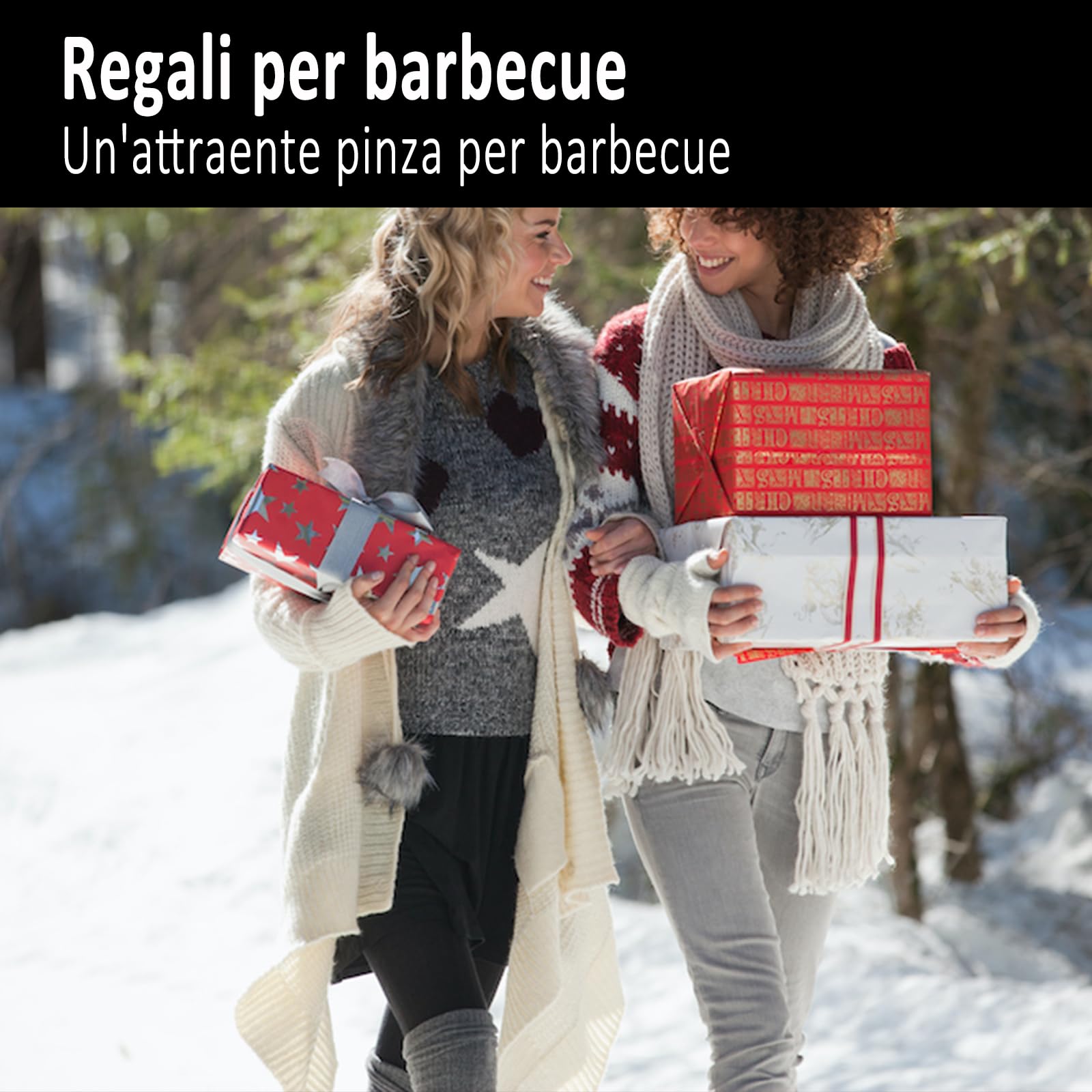 Pinza Barbecue, pinze per grill in acciaio inossidabile con manico in legno, posate per grill lunghe 43 cm, regali per uomo, papà, marito.