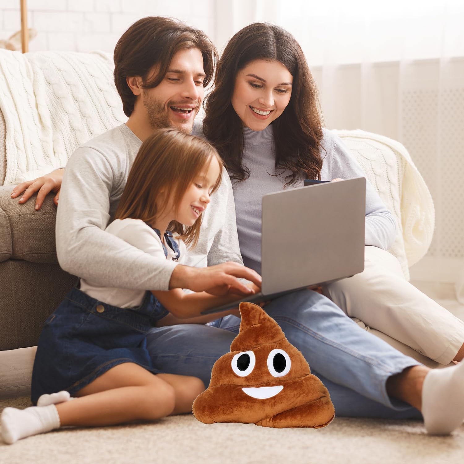 HolooVeranillo Poop Plush Pillow, Novelty Cushions, Cute Pillow Poop Toys, Round Triangle poo toy, for Home Hotel - Image 4