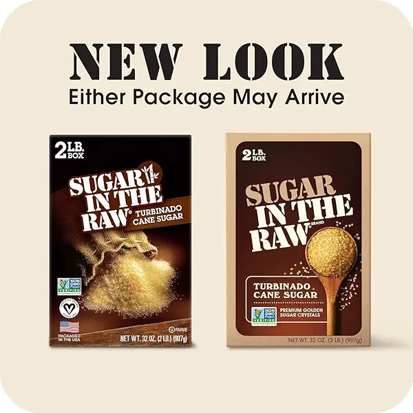 In The Raw Granulated Turbinado Cane Sugar, 2 lb Box, Pure, All-Natural Turbinado Sugar, Non-GMO Project Verified, Kosher, Vegan and Gluten Free (Pack of 12) 7