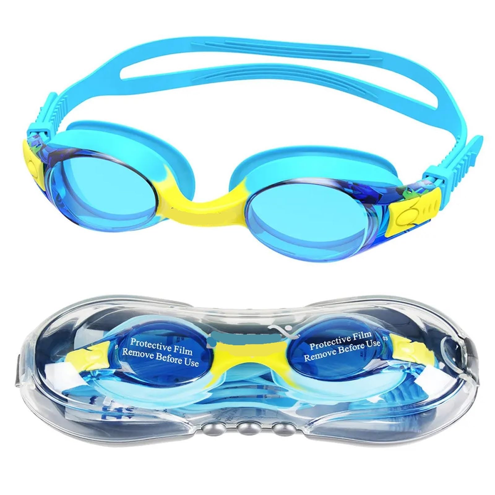 Occhialini da Nuoto Occhiali da Nuoto antiappannamento Impermeabili da 2 Pezzi for Bambini Lenti Colorate Professionali Occhiali da Nuoto for Bambini per Adulti Adolescenti