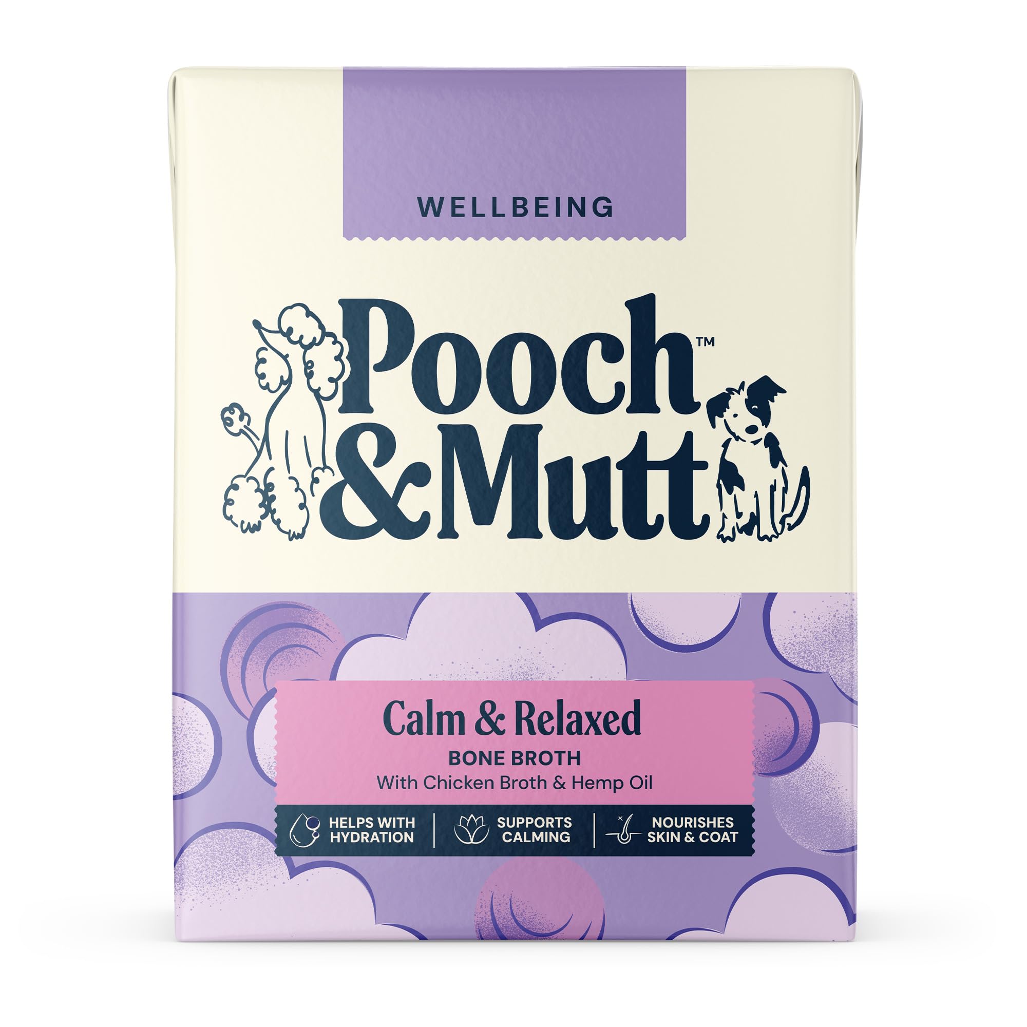 Pooch & Mutt - Calm & Relaxed Chicken Bone Broth for Dogs, for Calming Hyperactive or Anxious Dogs, 375ml (packaging may vary)