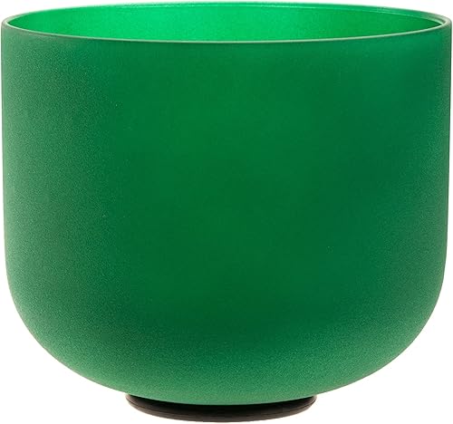 Vista 19 de TOPFUND Emerald Fusion E Note - Cuenco de cristal para plexo solar, 10 pulgadas, con funda de transporte resistente y mazo de gamuza Esmeralda E Note