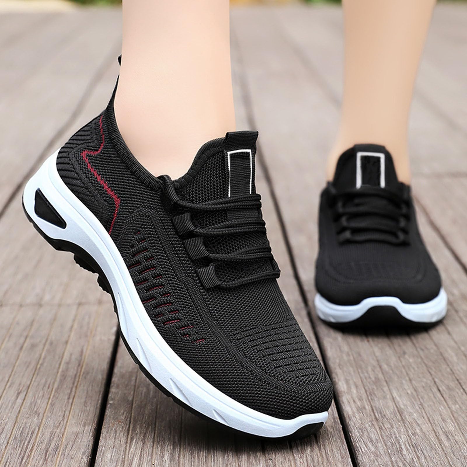 Zapatillas Deportivas Para Mujer Ligeros Clasico Moda Sneakers Slip on Antideslizante Pretty Zapatos Deportivos Sin Cordones Casual Transpirables Calzado Malla Barefoot Entretiempo Para Correr Running
