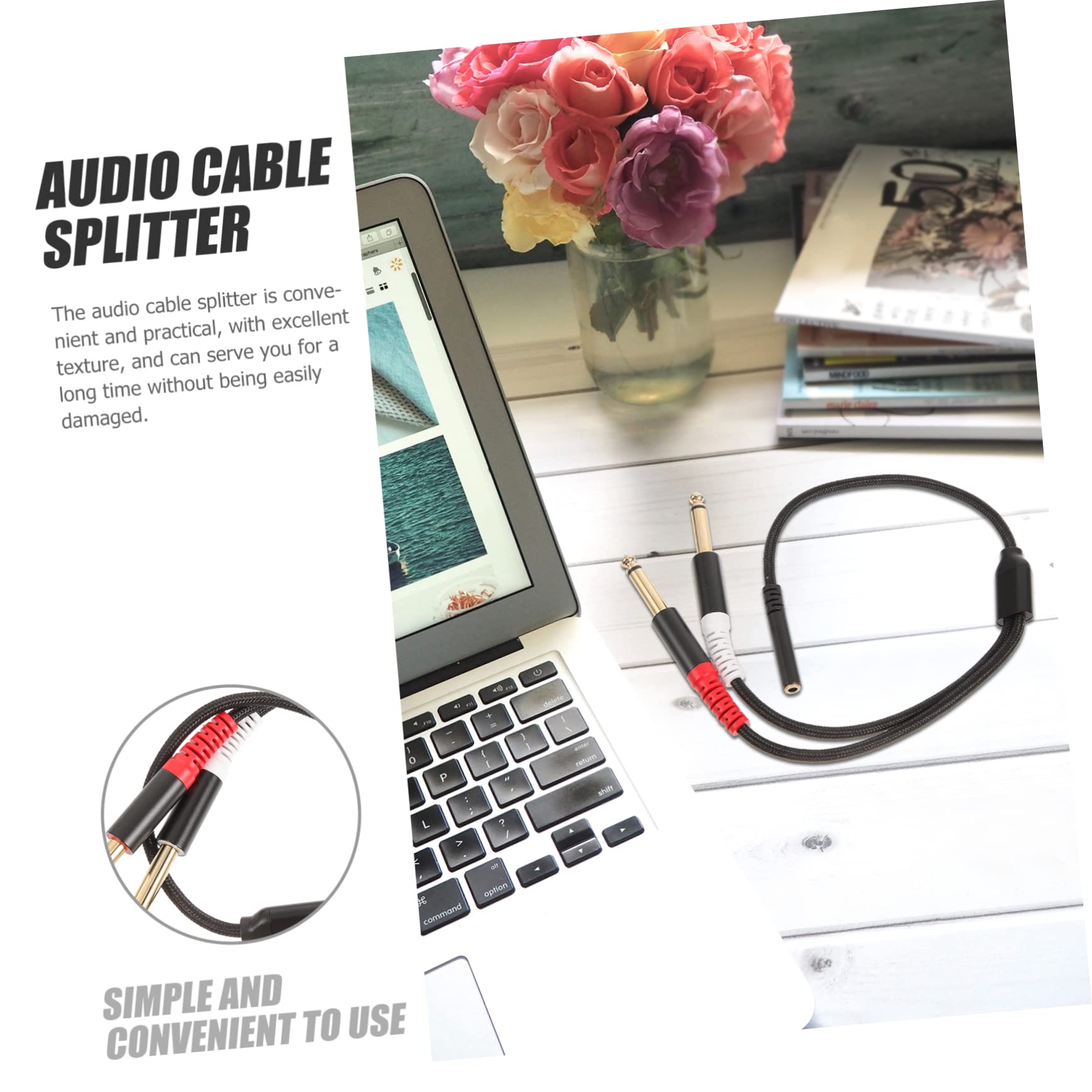 jojofuny 5pezzi Audio Cable Splitter Adattatore Audio Per Studio Sound Flessibile e Resistente Connettori Placcati