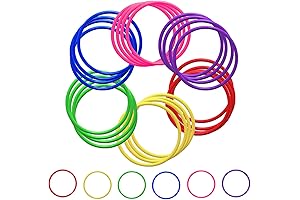 30 PCS Colored Plastic Ring Toss Rings - Home/Outdoor Agility Training Game