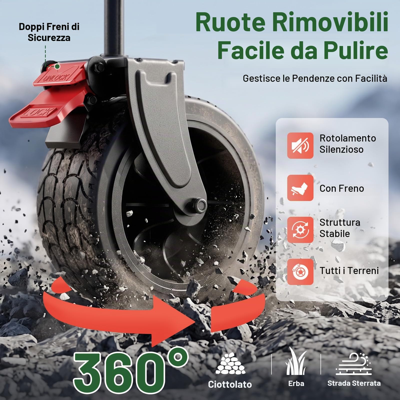 TIMBER RIDGE Trolley da festival con ruote, 300 l, compatto, pieghevole, carrello da spiaggia, carrello da campeggio con freni, carrello da giardino per carichi pesanti, carro da pesca e picnic, con