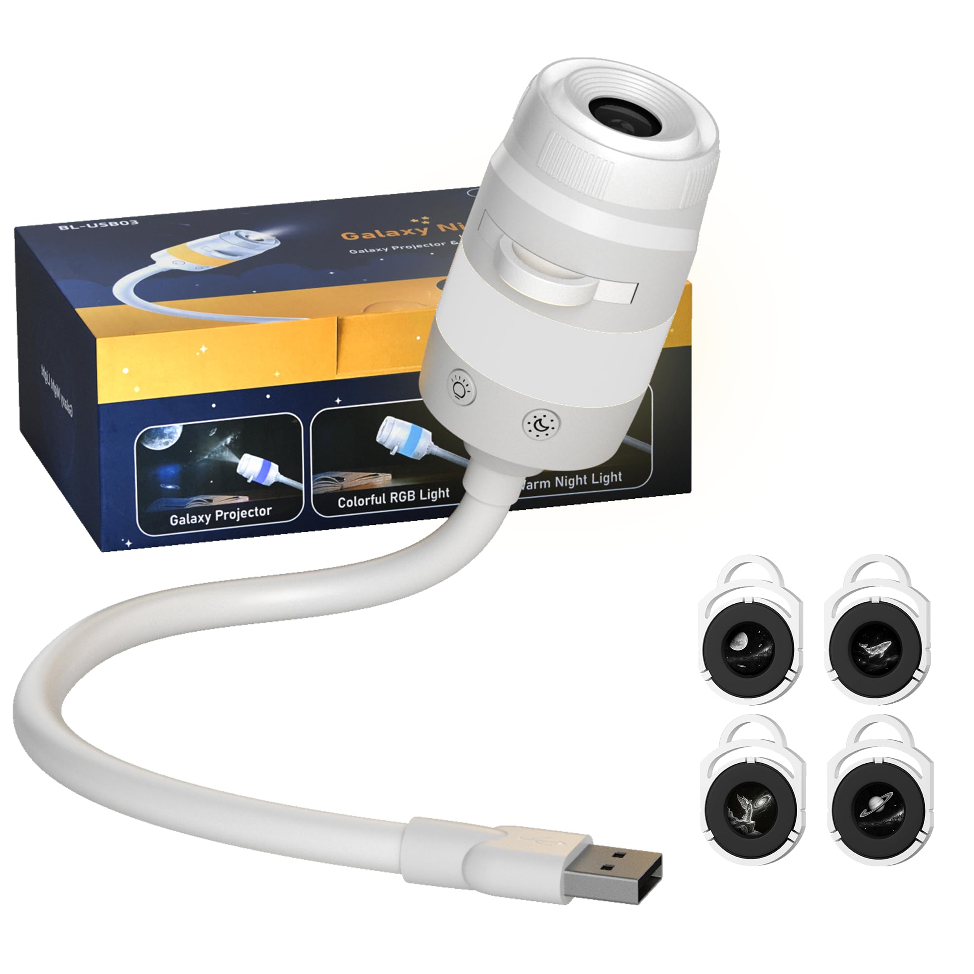 Plug and Play HD USB Powered Galaxy Star Night Light Projector for Bedroom