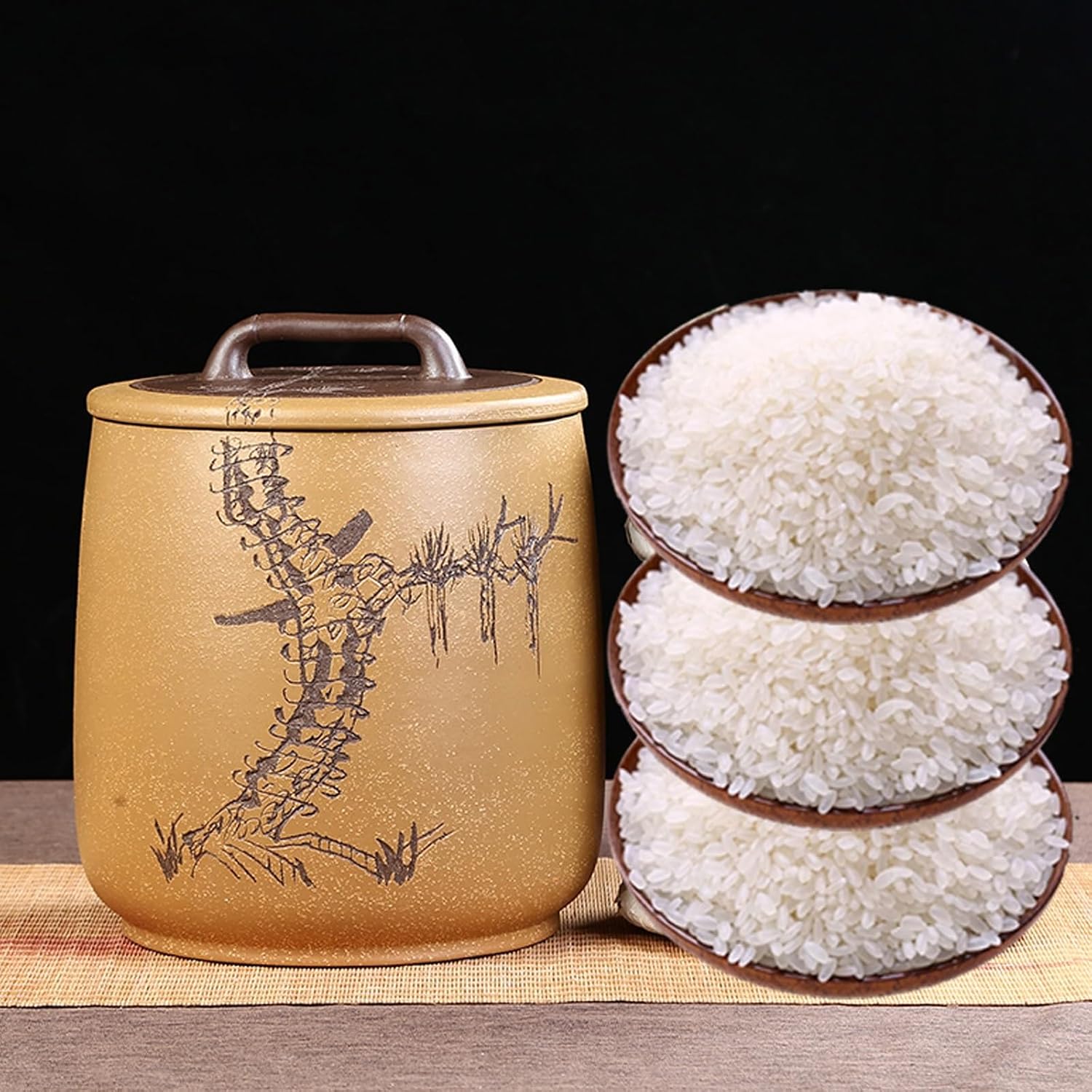 Ceramic Rice Container, Airtight Rice Dispenser, Large-Capacity Storage Jar for Flour and Soybeans, Sealed Food Storage Solution