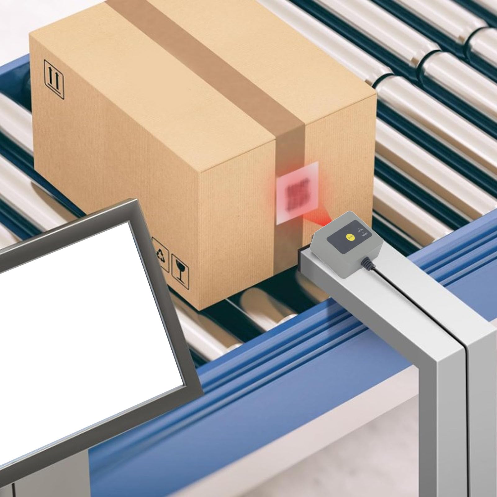 Jeffergarden Scanner de Codes-Barres intégré EP2300, Boîtier en Aluminium Durable, Lecteur de Codes QR 1D 2D à Détection Automatique Rapide, Idéal pour Les Applications Industrielles