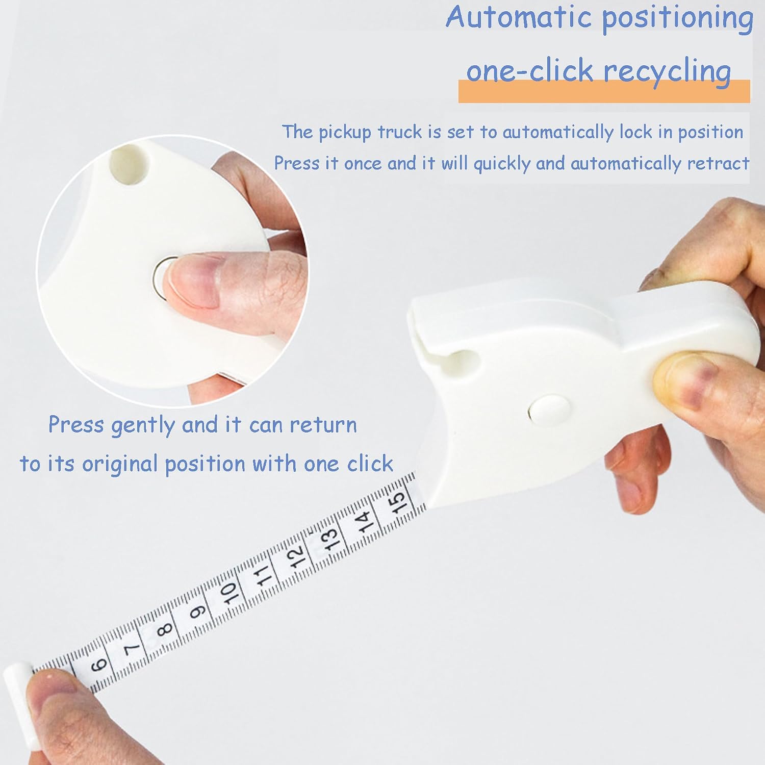 1-Pack White Fabric Tape Measure - 59 Inch Soft Retractable Body Tape for Waist, Sewing
