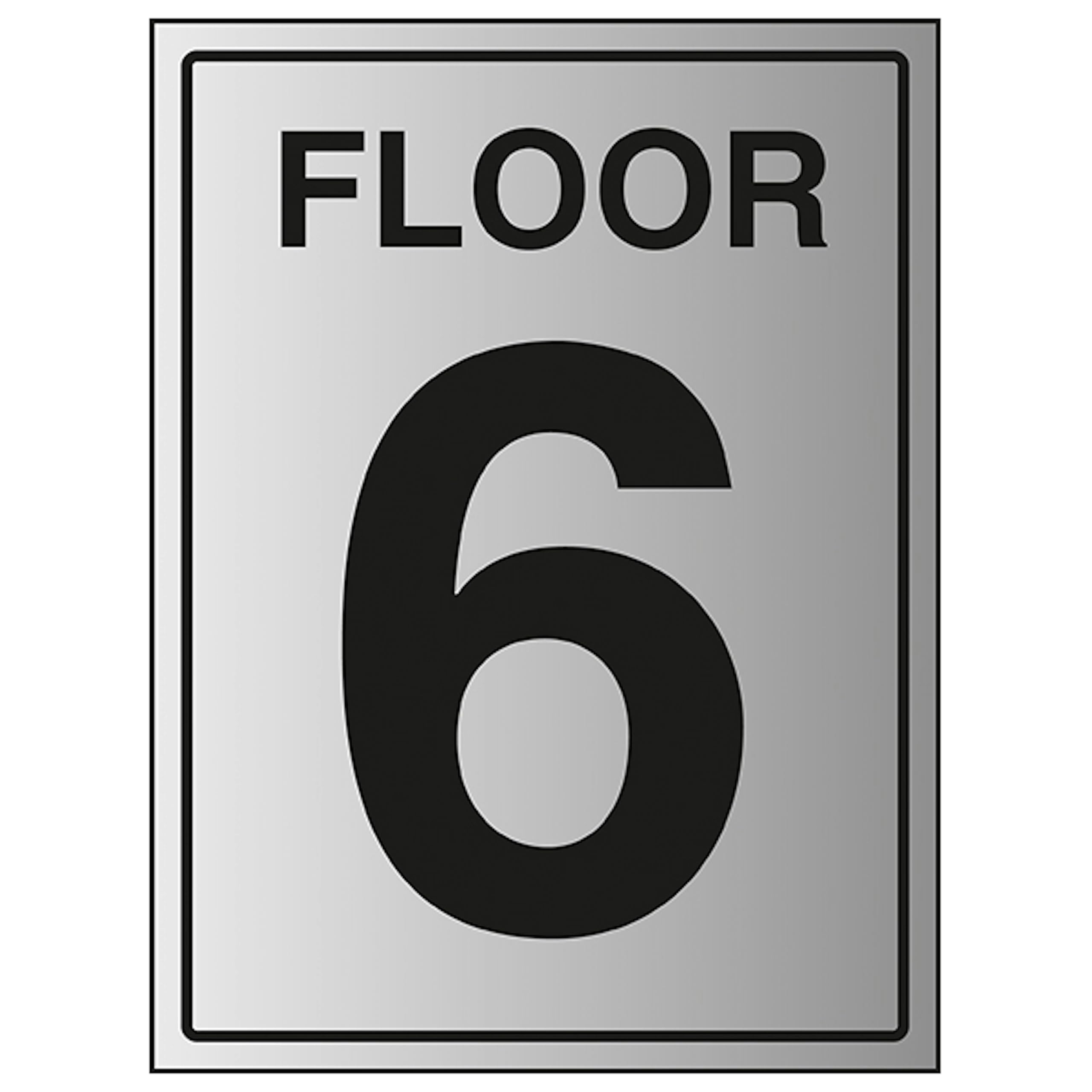 V Safety Floor 6 150 x 200 mm - 1.6mm Aluminium Effect Rigid Plastic Safety Sign