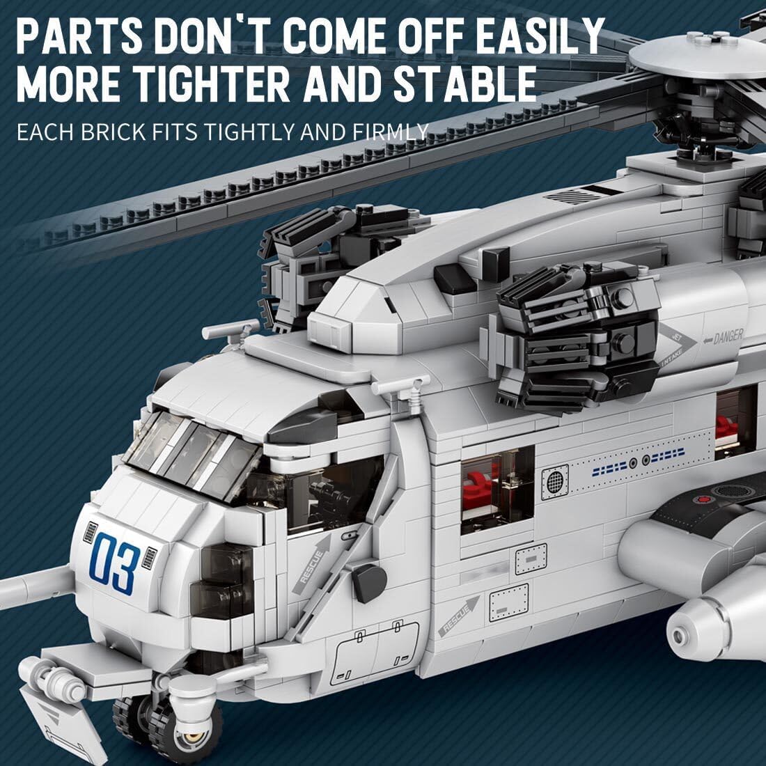 Technik Militär Flugzeug Bausteine, 2192 Teile 1/35 CH-53E Super Stallion Moderner Militärischer Hubschrauber, Mocsage Modellbausatz Flugzeug Kompatibel mit großen Marken