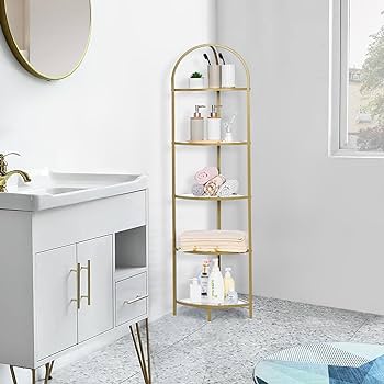 Amazon.com: Homhedy 5-Tier Corner Shelf Stand, Metal Corner