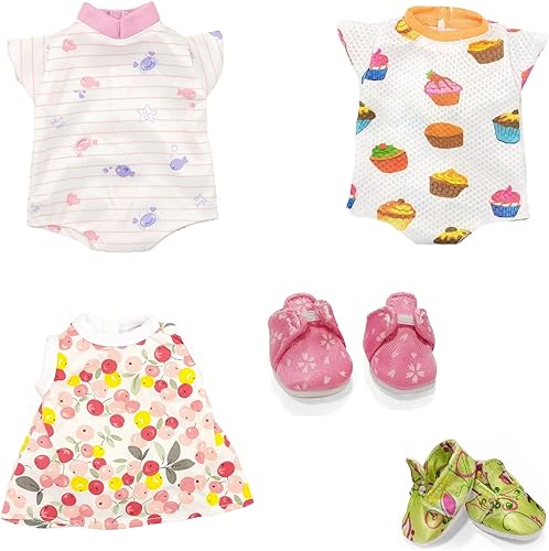 Xunwa Conjuntos de ropa de muñecas y zapatos para muñecas de bebé vivas de 10-11-12 pulgadas, ropa de muñeca de bebé, zapatos para muñecas de niña