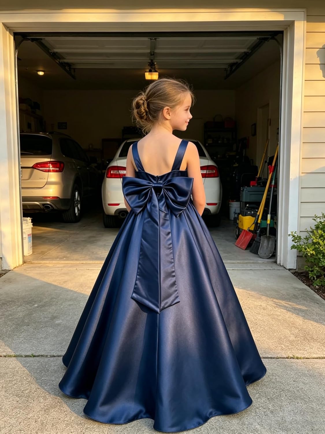 Satin Flower Girl Dress 4-16Y Jr Bridesmaid Gown 2779