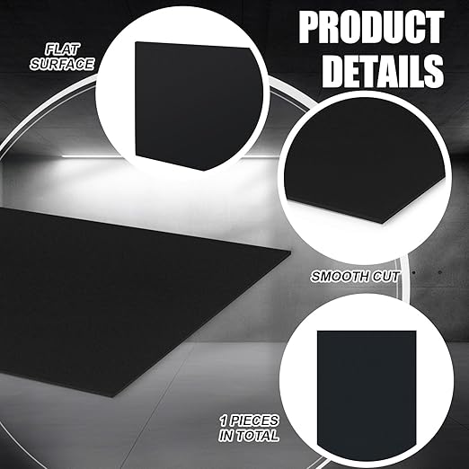 Lámina HDPE 1/4 pulg 24 x 48 pulg Negro miniatura 3